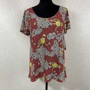 LuLaRoe Disney Classic T L Kermit The Frog Floral Flowers Daisies Tunic top NEW